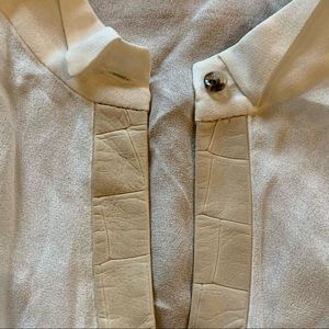 Elizabeth and James Silk & Lamb Skin top Sz S